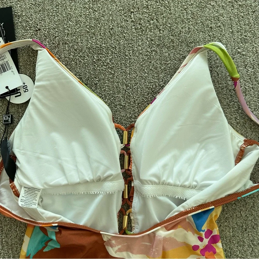 La Blanca Saharan Sands Plunge One‎ Piece Swimsuit Size 6